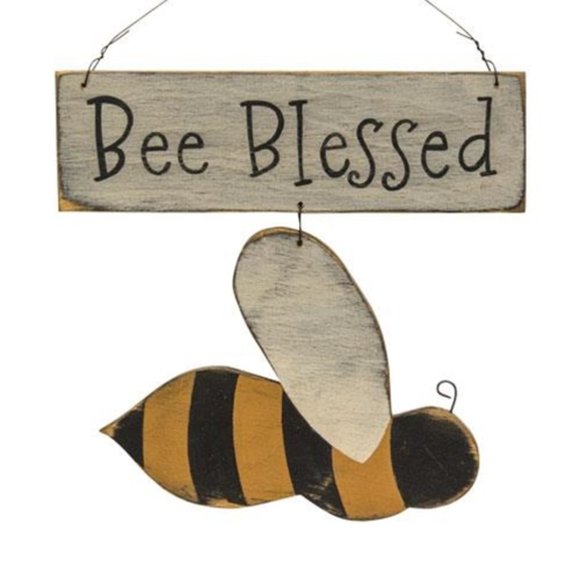 NWT Primitive Bee Blessed Hanging Sign - Picture 2 of 2